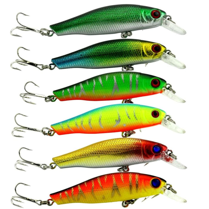 6 Piece Minnow Fishing Lure Set 8.5cm 8.9g