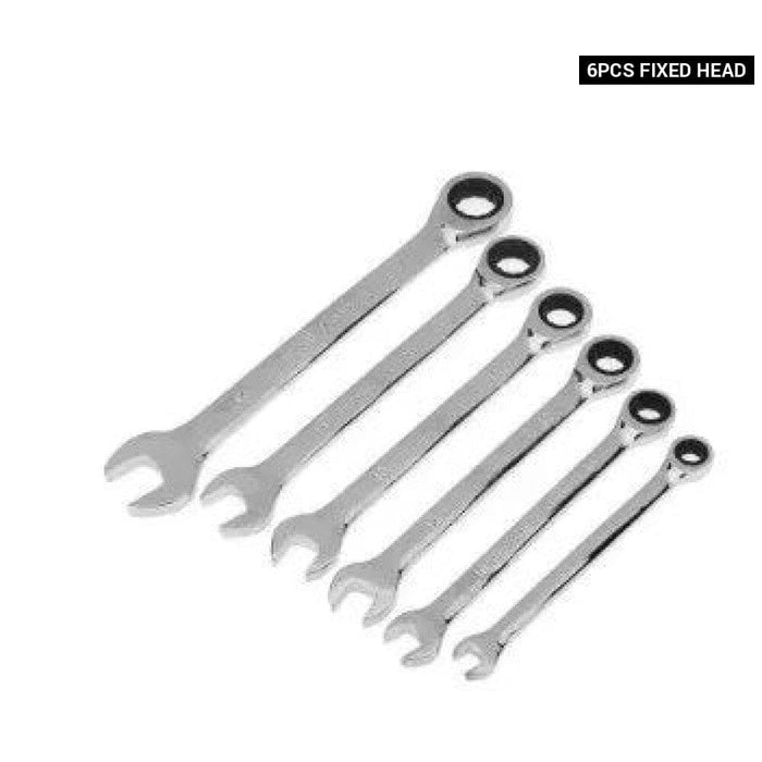 6 Piece Ratchet Set Movable Fixed Head