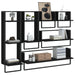 6 Piece Wall Shelf Set With Bars Black Engineered Wood