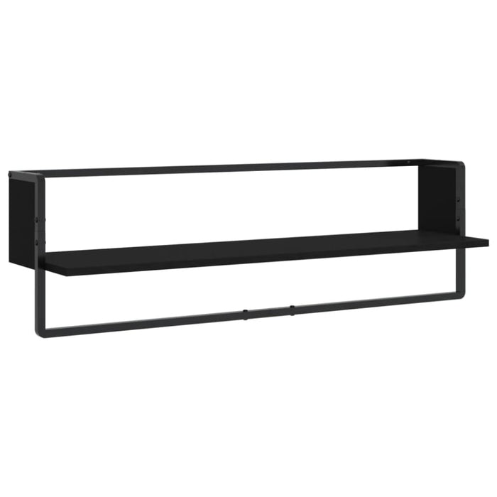 6 Piece Wall Shelf Set With Bars Black Engineered Wood