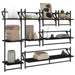 6 Piece Wall Shelf Set With Bars Black Engineered Wood