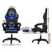 6 Point Massage Gaming Office Chair 7 Led Footrest Blue