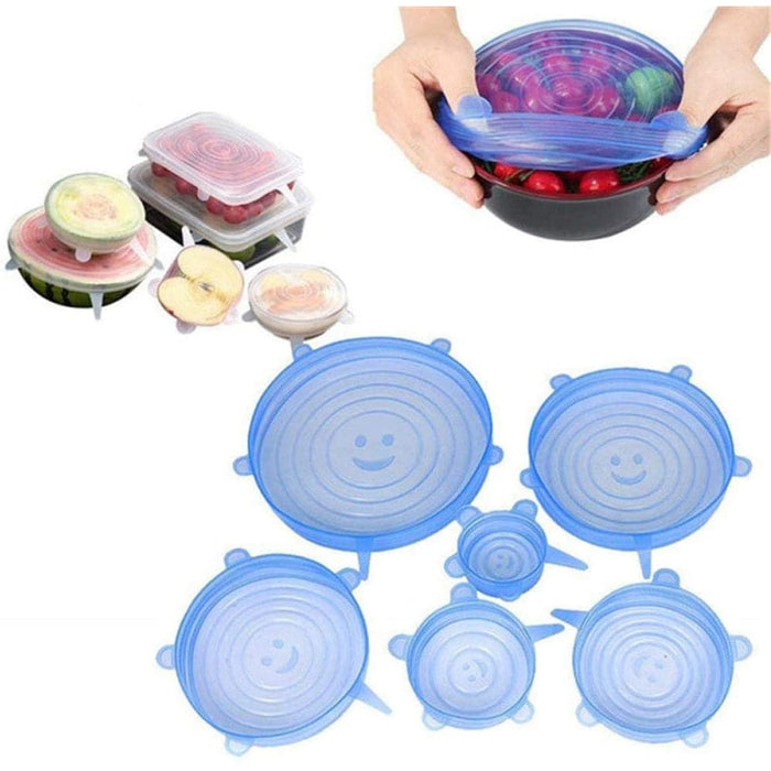 Vibe Geeks 6 Pcs Reusable Universal Silicon Stretch Bowl