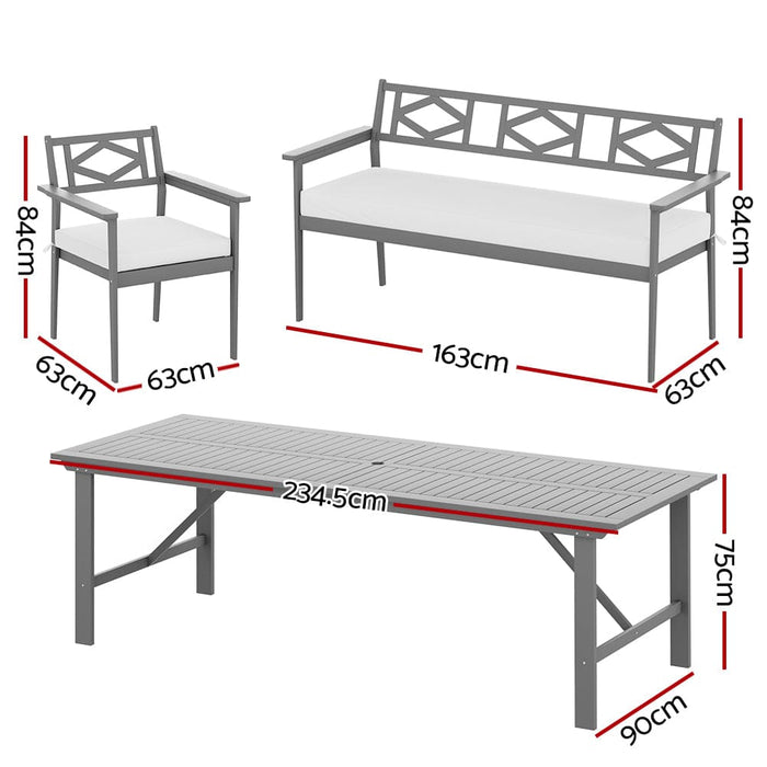 6-seater Outdoor Furniture Dining Chairs Table Patio Garden