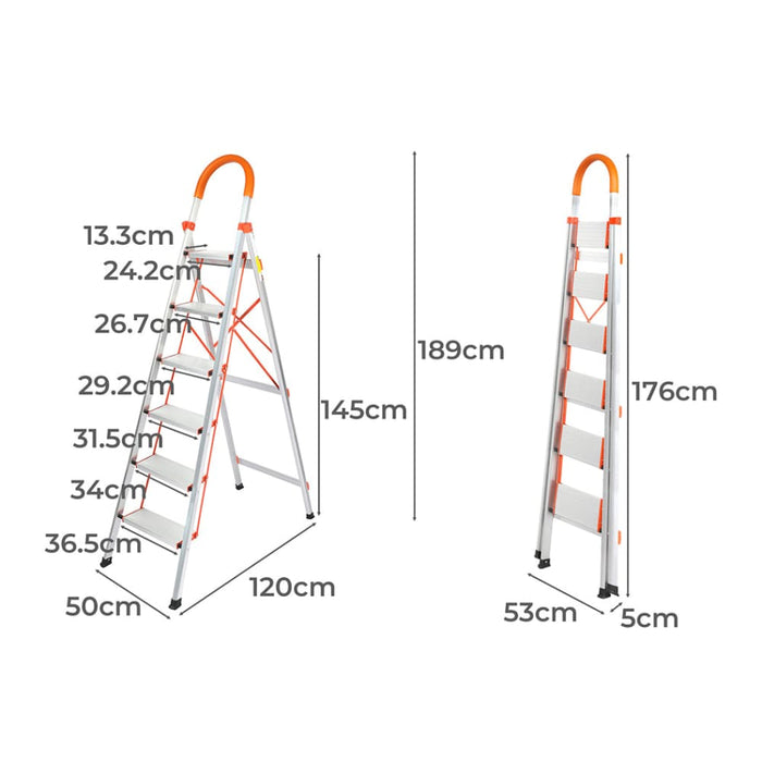 6 Step Ladder Folding Aluminium Portable Multi Purpose