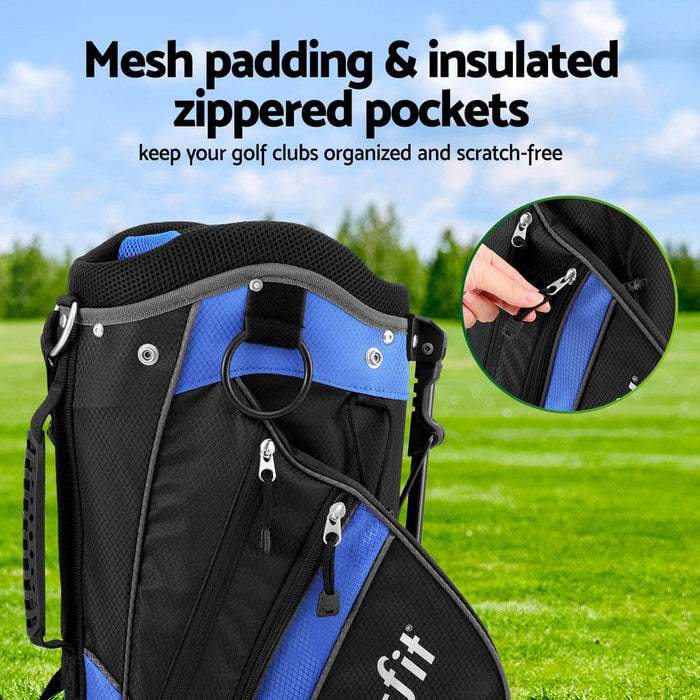 6 Way Dividers Golf Bag Stand Insulated Carry Zippered Rain