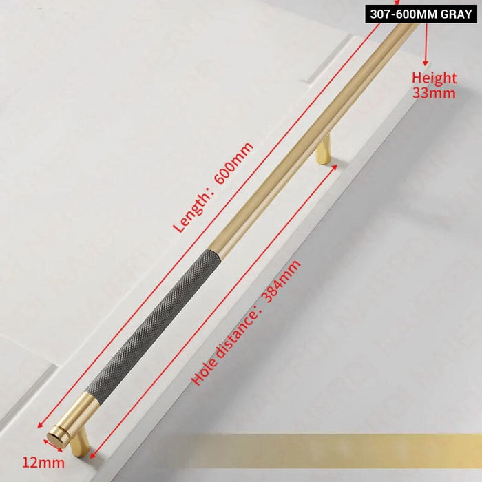 600mm Gray Gold Aluminum Cabinet Handle For Kitchen Wardrobe