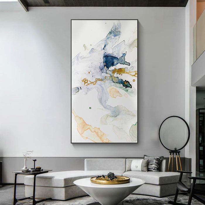 60cmx120cm Abstract Watercolour Style Black Frame Canvas