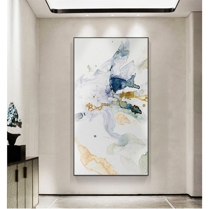 60cmx120cm Abstract Watercolour Style Black Frame Canvas