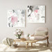 60cmx60cm Abstract Pink Grey 2 Sets White Frame Canvas Wall