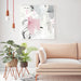 60cmx60cm Abstract Pink Grey 2 Sets White Frame Canvas Wall