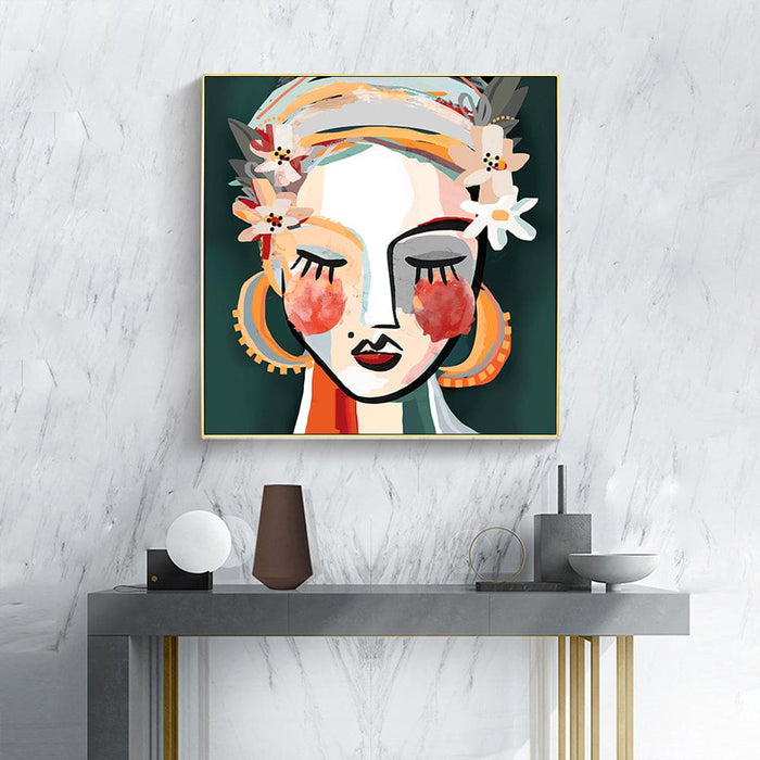 60cmx60cm Sophie Ii Gold Frame Canvas Wall Art