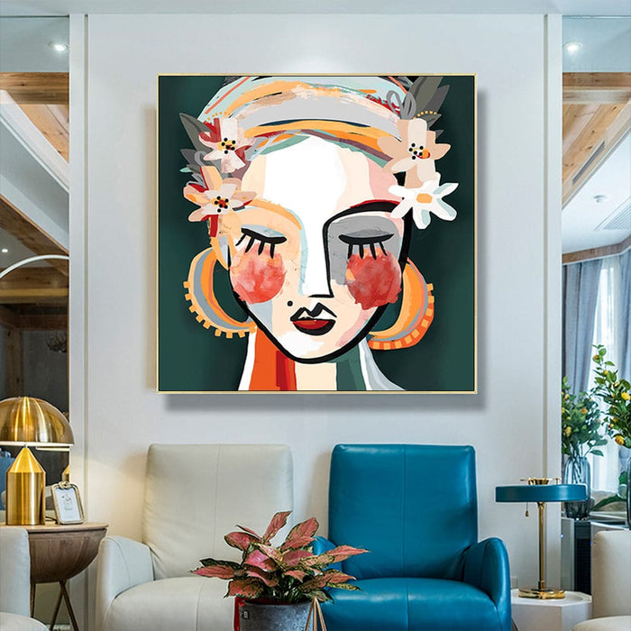 60cmx60cm Sophie Ii Gold Frame Canvas Wall Art