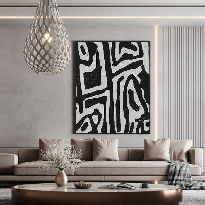 60cmx90cm Abstract Black Artwork Frame Canvas Wall Art