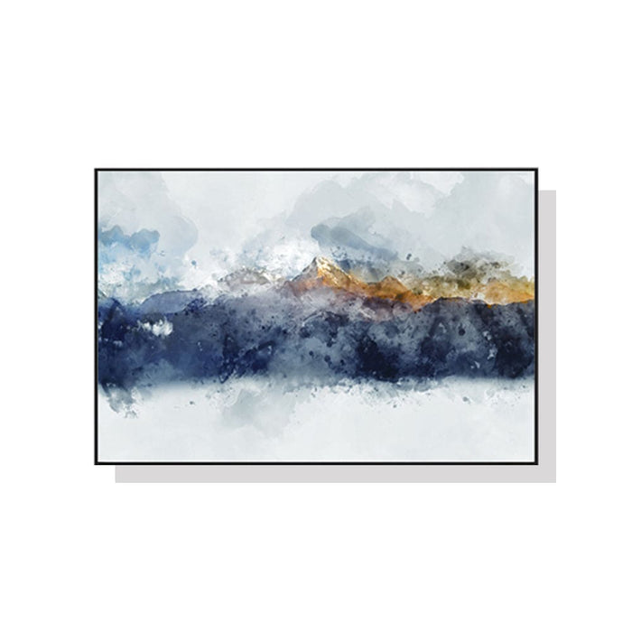 60cmx90cm Abstract Sunlight Mountains Black Frame Canvas