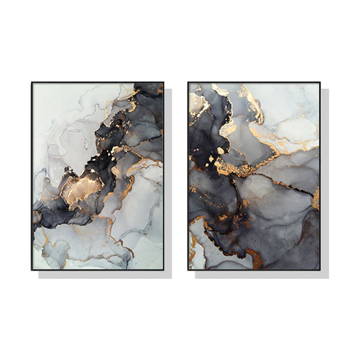 60cmx90cm Black Splash 2 Sets Frame Canvas Wall Art