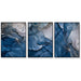 60cmx90cm Blue Gold Marble 3 Sets Black Frame Canvas Wall