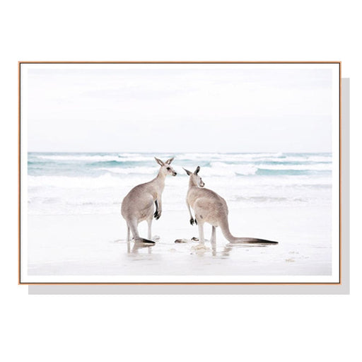 60cmx90cm Kangaroo Wood Frame Canvas Wall Art