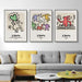 60cmx90cm Keith Haring Pop Art 3 Sets Black Frame Canvas