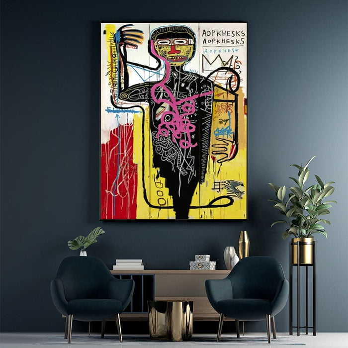 60cmx90cm Versus Medici By Michel Basquiat Black Frame