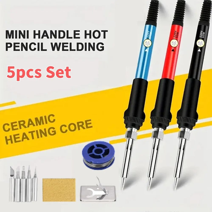 60w Soldering Iron Kit Adjustable Temperature Replaceable