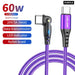 60w Usb c Fast Charge Cable for Xiaomi Samsung Macbook 180