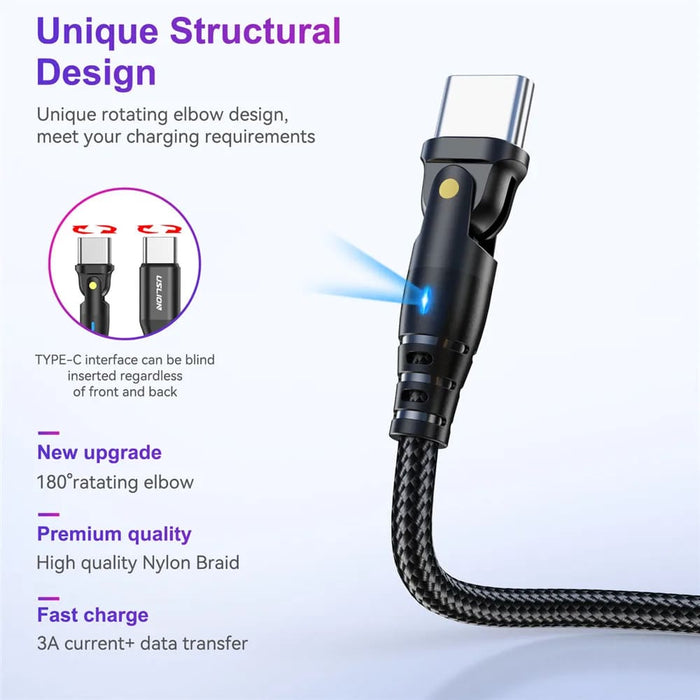 60w Usb c Fast Charge Cable for Xiaomi Samsung Macbook 180