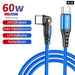 60w Usb c Fast Charge Cable for Xiaomi Samsung Macbook 180