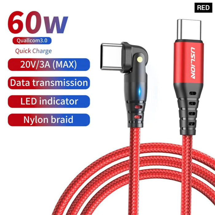 60w Usb c Fast Charge Cable for Xiaomi Samsung Macbook 180