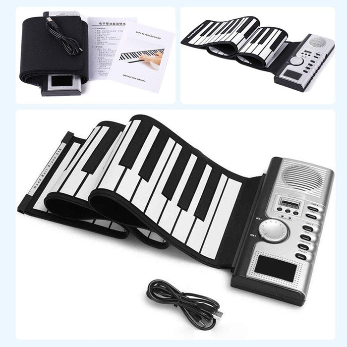 61 Keys Roll Up Piano Keyboard Soft Silicone Electronic