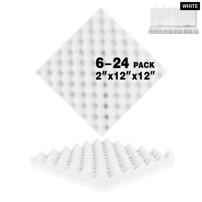 6/12/24 Pcs Sound Proof Egg Crate Foam Proofing Padding