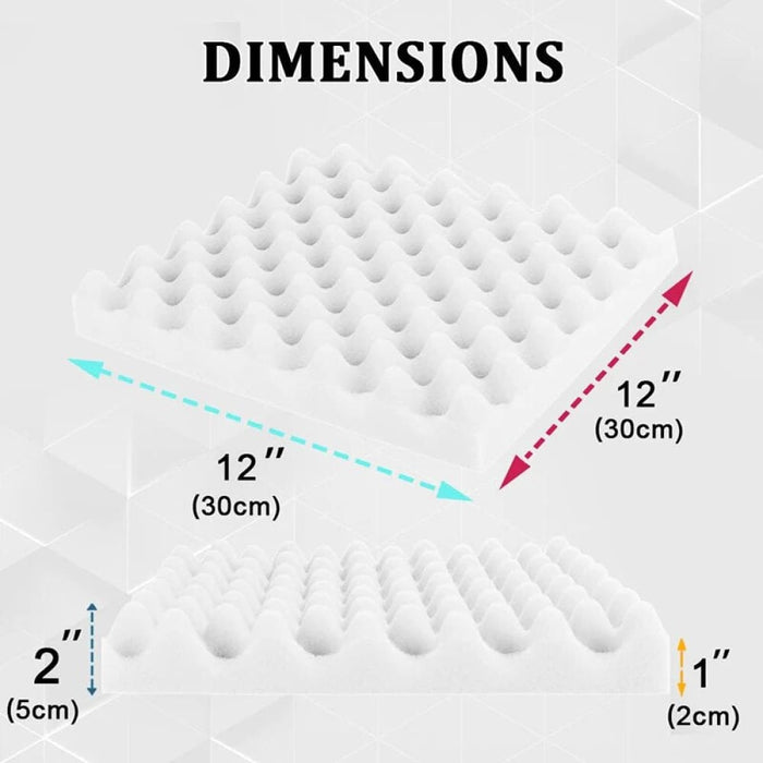 6/12/24 Pcs Sound Proof Egg Crate Foam Proofing Padding