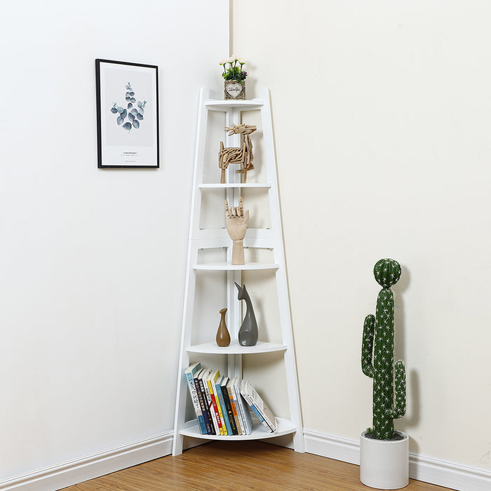 Corner Ladder Shelf Bookcase Display Storage Unit