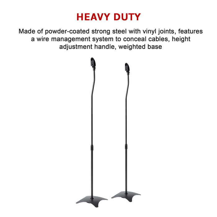 2pcs Speaker Stands Stand Rear Surround Sound Satellite Speakers Adjustable