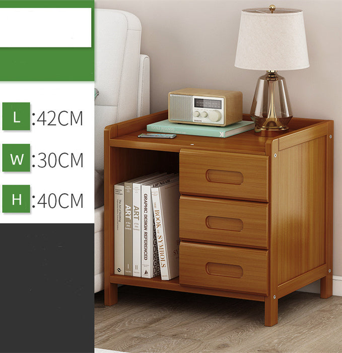 Bamboo Bedside Table Nightstand Storage Bedroom Sofa Side Stand