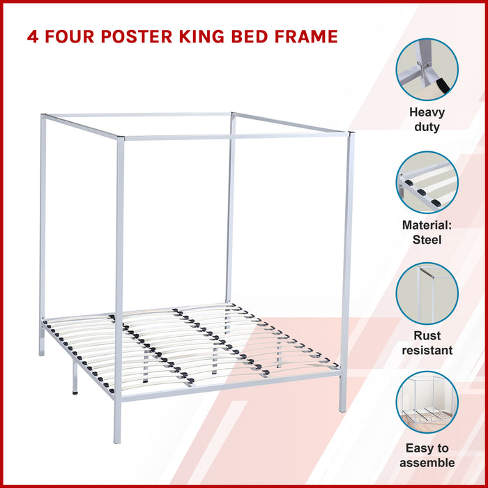 4 Four Poster King Bed Frame