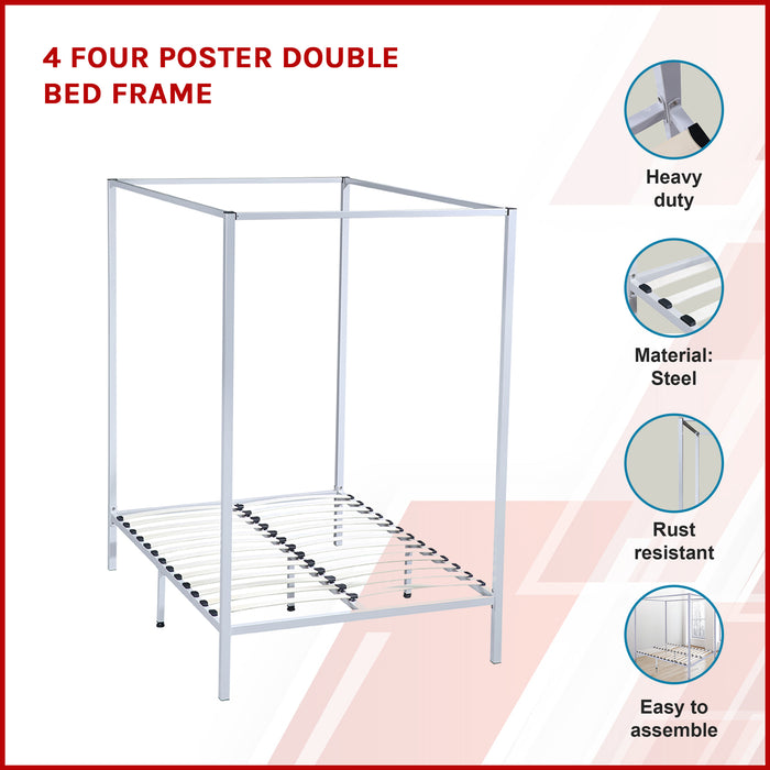 4 Four Poster Double Bed Frame