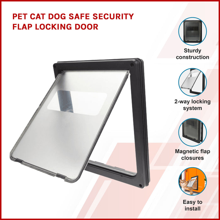 Pet Cat Dog Safe Security Flap Locking Door