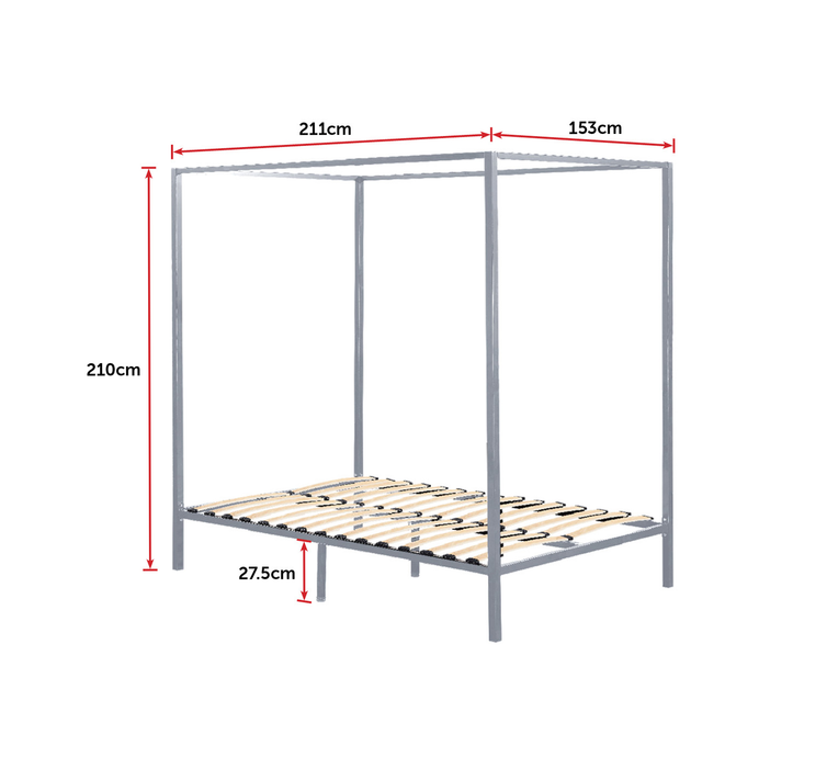 4 Four Poster Queen Bed Frame