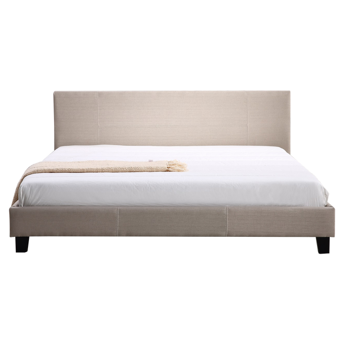 King Linen Fabric Bed Frame Beige