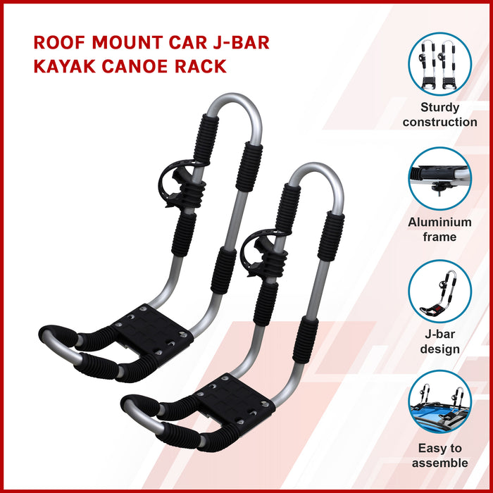 Roof Mount Car J-Bar Kayak Canoe Rack