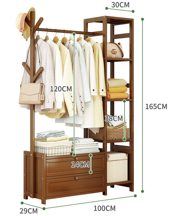 100cm Clothes Rack Stand Storage Shelves Modern Coat Tree