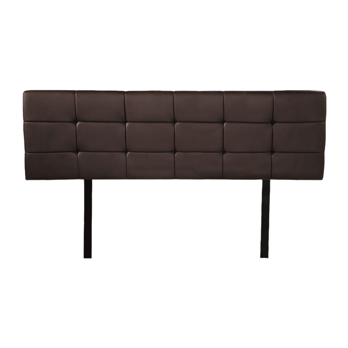 PU Leather Queen Bed Deluxe Headboard Bedhead - Brown