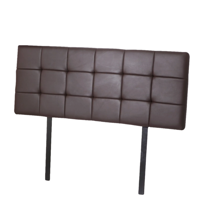 PU Leather Queen Bed Deluxe Headboard Bedhead - Brown