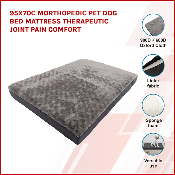 95x70cm Orthopedic Pet Dog Bed Mattress Therapeutic Joint Pain Comfort