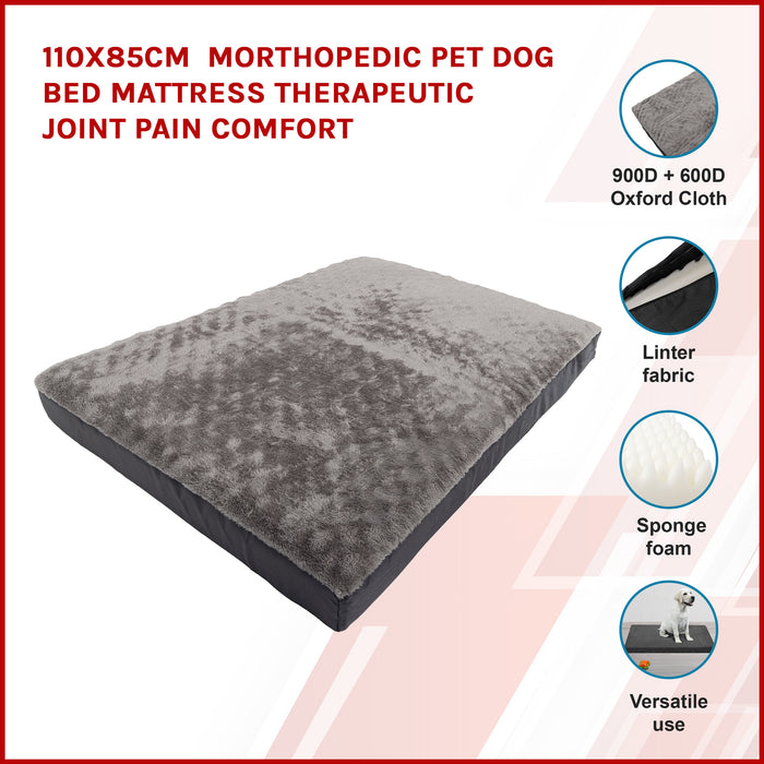 110x85cm Orthopedic Pet Dog Bed Mattress Therapeutic Joint Pain Comfort