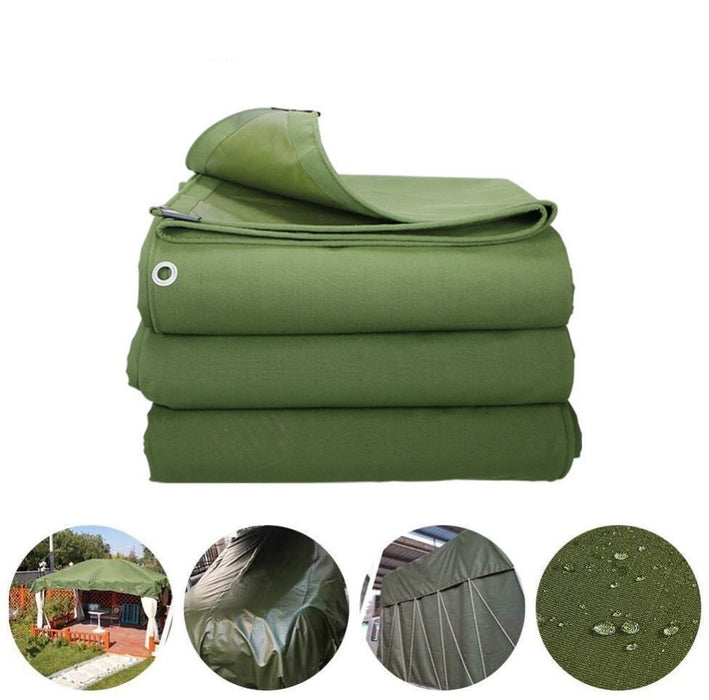 3x4M Army Heavy Duty Waterproof Canvas Tarp Tarpaulin Sun Blocked Dustproof