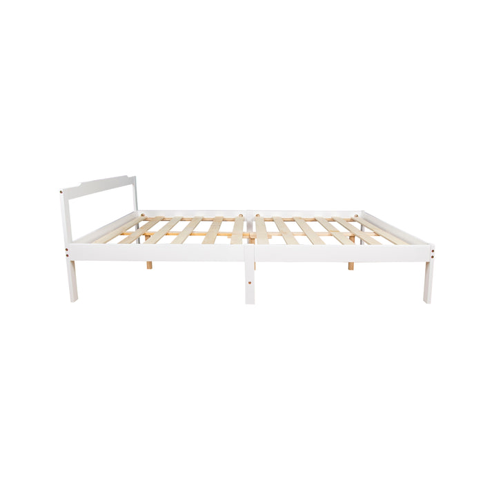 Double Wooden Bed Frame Home Furniture White