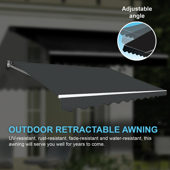 Motorised Outdoor Folding Arm Awning Retractable Sunshade Canopy Grey 3.0m x 2.5m