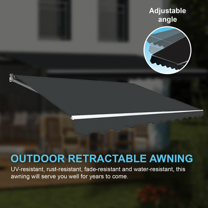 Motorised Outdoor Folding Arm Awning Retractable Sunshade Canopy Grey 4.0m x 3.0m